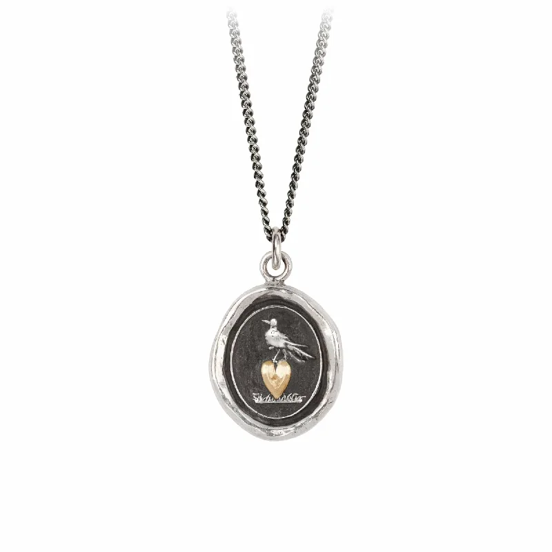 Martlet & Heart 14K Gold on Silver Talisman