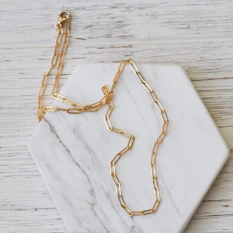 20" Gold Filled Paperclip Chain Necklace