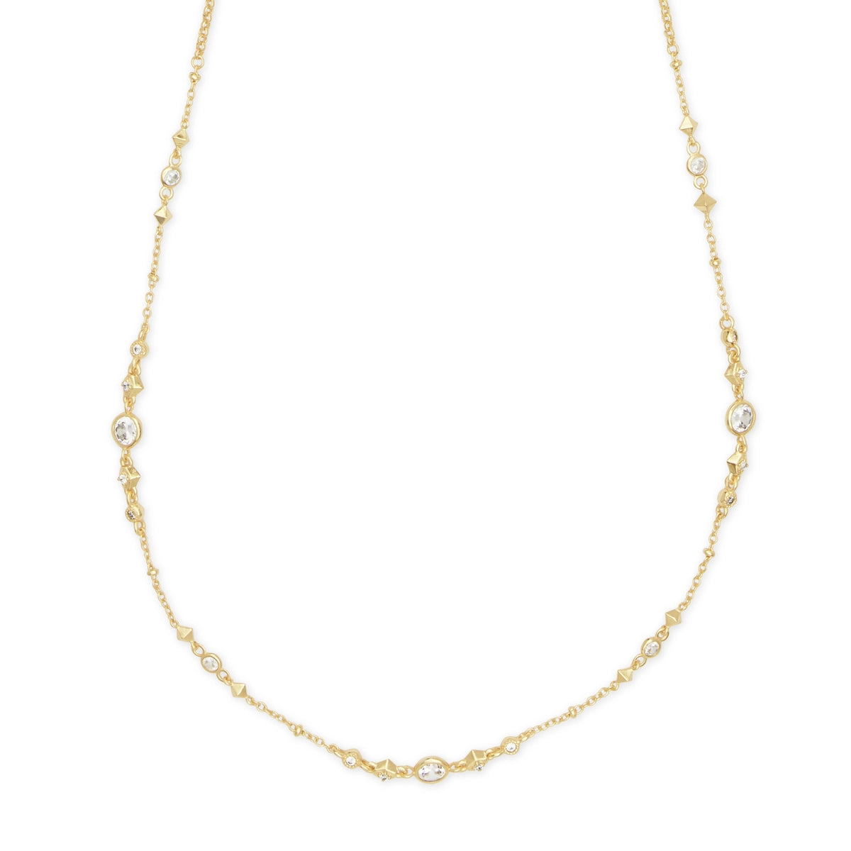 Kendra Scott Winifred Necklace in Gold with White CZ