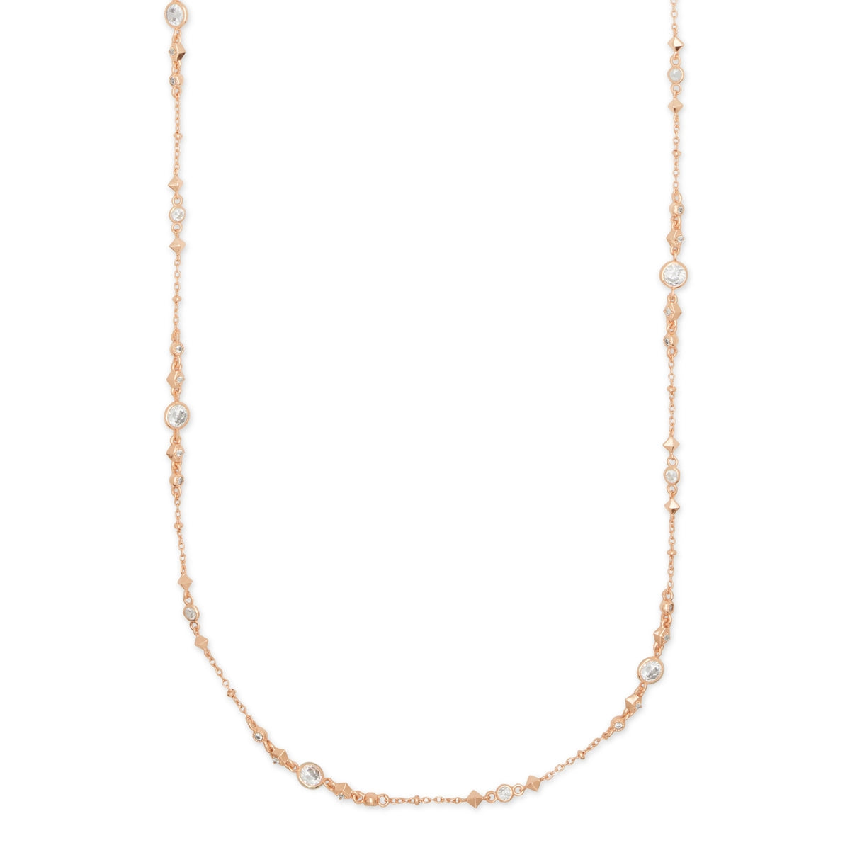 Kendra Scott Wyndham Necklace in Rose Gold with White CZ