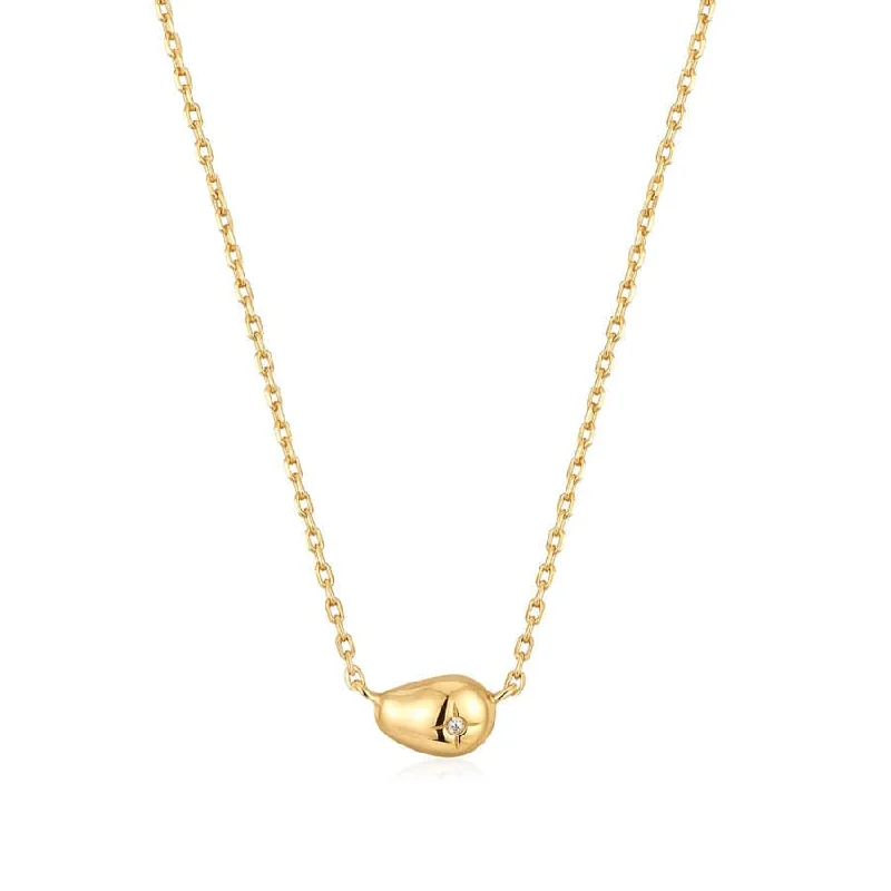 Gold Pebble Sparkle Necklace