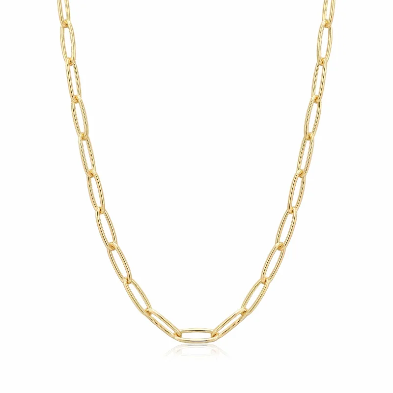 Gold Paperclip Chunky Chain Necklace