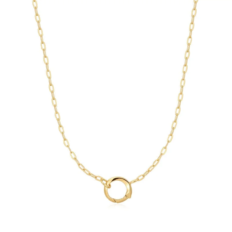 Gold Link Charm Chain Necklace