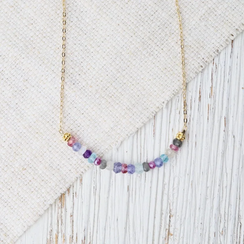 Gold Filled Chain with Gemstone Arc - Multi Color