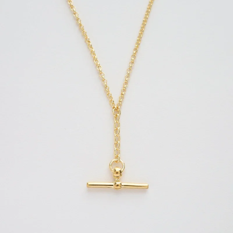 Front Fob Necklace in Gold Vermeil