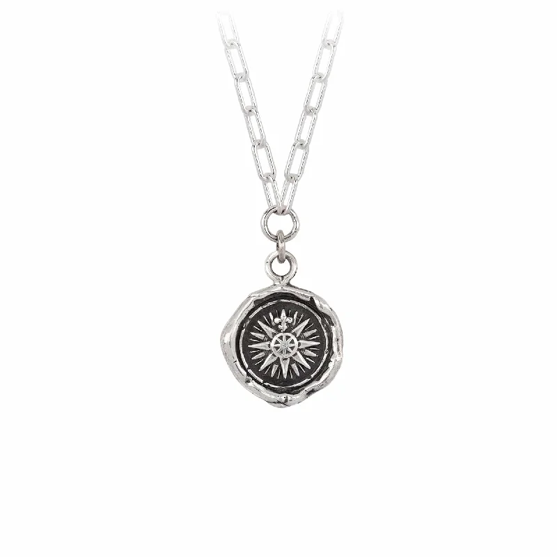 Direction Talisman Small Paperclip Chain Necklace