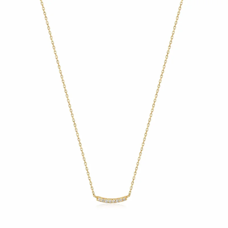 14kt Gold Magma Curve Diamond Necklace