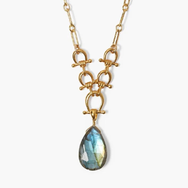 Gold Cheval Labradorite Necklace