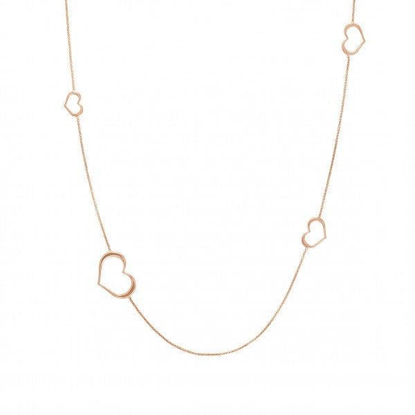 Nomination Unica Sterling & Rose Gold Plated Long Necklace with Hearts