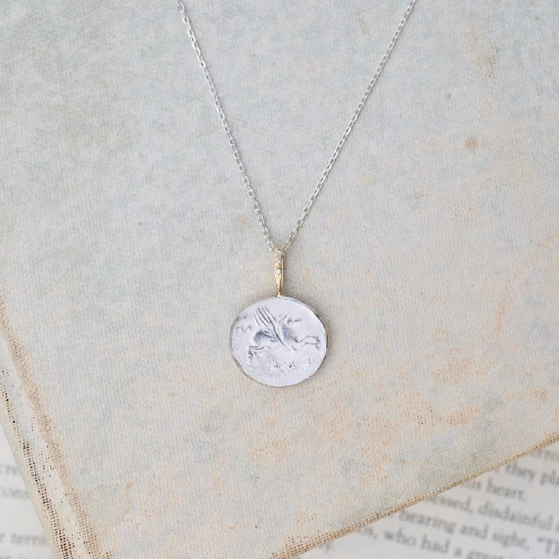 Pegasus - Self Love Sterling Silver & 14k Gold Necklace