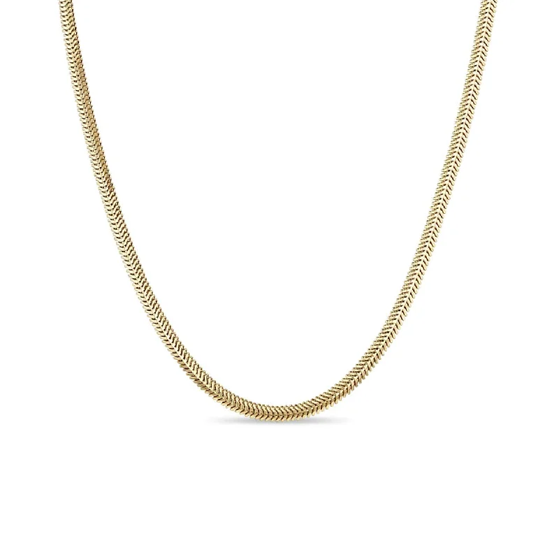 14k Yellow Gold Small Oval Snake Chain Necklace